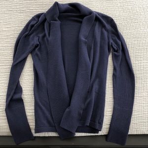 Blue Cotton Wrap Sweater